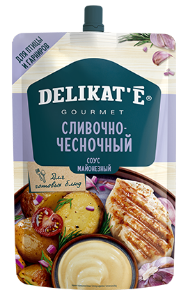 Соус майонезный DELIKAT'E «Сливочно-чесночный» Соус майонезный DELIKAT'E «Сливочно-чесночный»